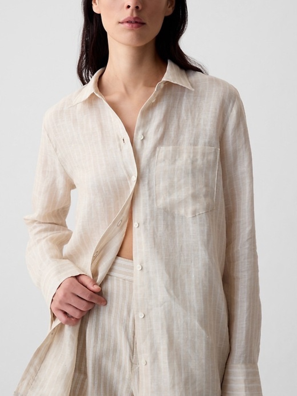GAP | 100% Linen Boyfriend Shirt Sz S